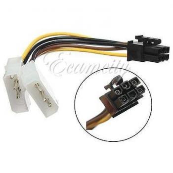 Generic tarjeta gráfica adaptador de Cable conector Dual 4 pin Molex IDE a 6 pines PCI-E<1&1832*5>