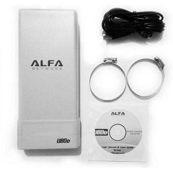 ALFA NETWORK - ADAPTADOR USB WIFI UBDO-25T - EXTERNO - LARGO ALCANCE 2.4GHZ/8DBI- 5GHZ/10DBI - USB - CABLE 5 METROS