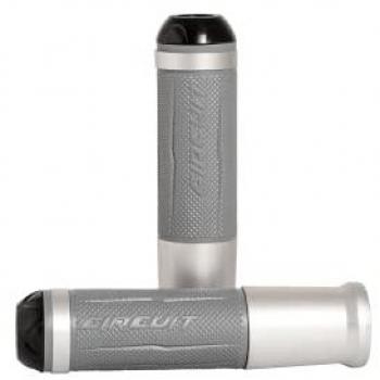 Puños Circuit Silverstone Gris Plata con características de agarre ergonómico, diseño moderno, material de aluminio y acabados en color gris