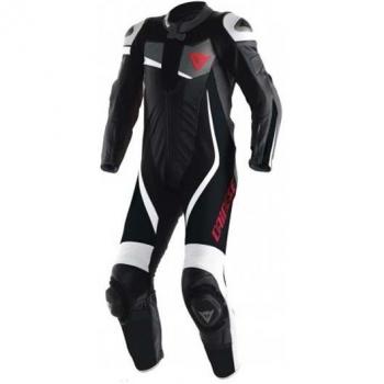 Dainese Veloster Perforada Mono de Piel para Motos, Negro/Antracita/Blanco, 44