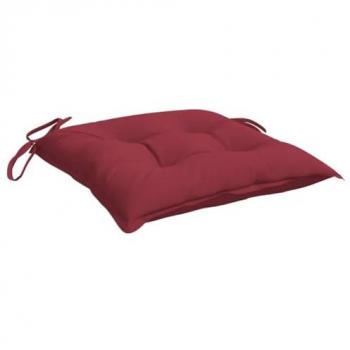 Almohadas de silla 4 piezas vino rojo 40x40x7 cm tela Oxford