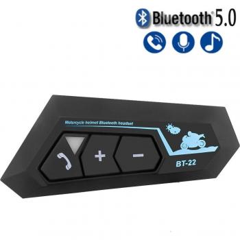 Auriculares Inalámbricos Bluetooth 5.0 para Casco de Motocicleta con Manos Libres, Estéreo, Altavoz MP3 e Intercomunicador