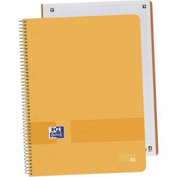 Cuaderno Espiral Oxford Europeanbook 1 Live & Go A4+ Cuadrícula 5x5 80 Hojas 90g Tapa de Polipropileno Color Melocotón