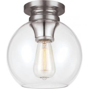Plafón empotrado Tabby níquel pulido 23,5 cm con 1 luz