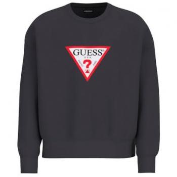 Sudadera Oversize de Cuello Redondo con Logo Triángulo Rojo GUESS