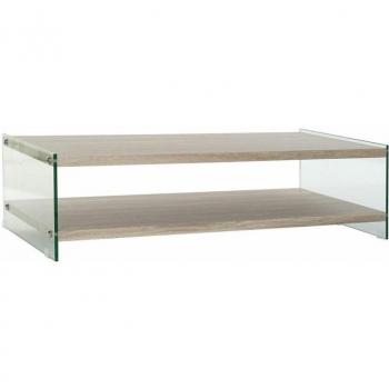 Mesa de Centro DKD Home Decor Multicolor Transparente Natural Madera Cristal Madera MDF 130 x 65 x 35,5 cm