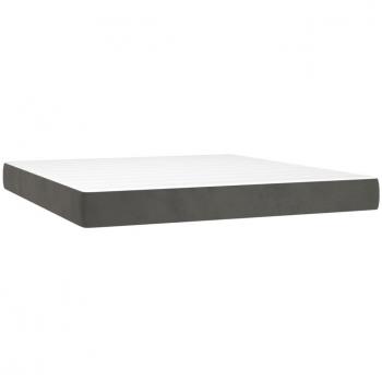 Queen Velvet Pocket Spring Mattress Dark Grey 152x203x20 cm