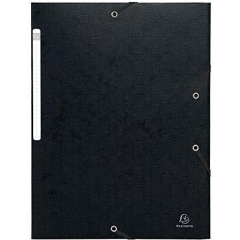 Exacompta 55751E - Pack de 10 carpetas con goma, A4, color negro