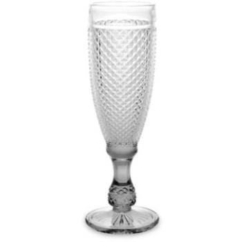 Copa de champán Vivalto Diamante Transparente Antracita Vidrio 185 ml (6 Unidades) - Diseño Elegante