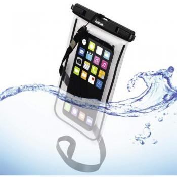 Funda de exterior HAMA Playa para smartphone XXL, resistente al agua IPX8, transparente/negra