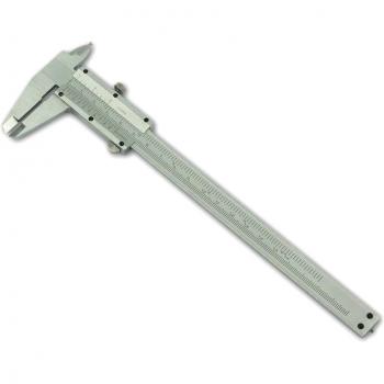 Mannesmann M 825-150 - Calibrador de Precisión en Acero, Nonio 0.05 mm con Caja de Madera, Herramienta Medidora Manual 150 mm