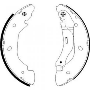 Juego de zapatas de freno HELLA 8DB 355 002-511 para Ford Transit Mk5 con levante de freno a mano