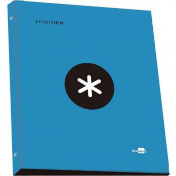 Carpeta de 4 Anillas Mixtas Folio Antartik Liderpapel azul