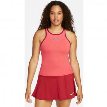 Camiseta de Tirantes Nike Dri-FIT Court Slam Solid para Mujer - Coral, Rojo Oscuro