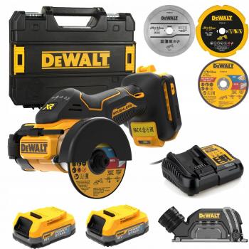 Amoladora angular 76 mm XR 18V 1.7Ah Li-Ion sin escobillas DEWALT DCS438E2T-QW, batería de 18V, diámetro de disco 76mm, velocidad de