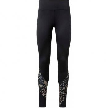 Mallas de fitness Reebok Modern Safari negras para mujer, talla XS