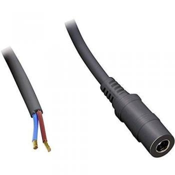 Cable de baja tensión BKL Electronic 075188, con conector macho de 5.50 mm y hembra de 2.50 mm, longitud de 1.00 m, extremos abiertos