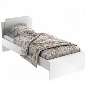 Cama Juvenil Estilo Nórdico Miroytengo en color blanco mate, dimensiones 90x190-200 cm, fabricada en melamina