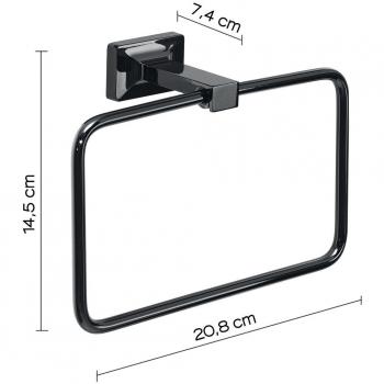 Toallero atornillable Gedy Gran Torino negro brillante 145x208x74mm