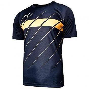 Puma Ftblplay Graphic Shirt Camisetas, Hombre, Black-Ultra Yellow, M