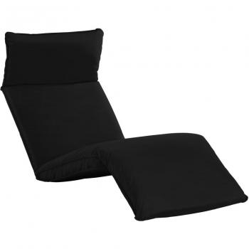 Foldable Black Oxford Fabric Sun Lounger