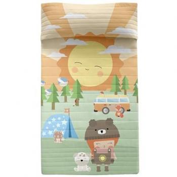 Colcha Camping Multicolor 200x260 cm HappyFriday Happynois, 100% Algodón y 100% Poliéster (Cama 105)