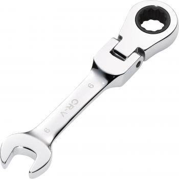 Draper Hi-Torq Metric Stubby Flexible Head Ratchet Combination Spanner 9mm