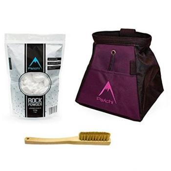 Psychi - Bolsa de magnesio para escalada en roca, con cepillo y magnesio, morado