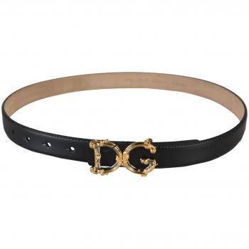 Dolce & Gabbana Stylish Leather Belt for Women, Black, Size: 85 CM