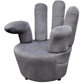 vidaXL Sillón gris de terciopelo en forma de mano Asiento Silla Muebles de casa