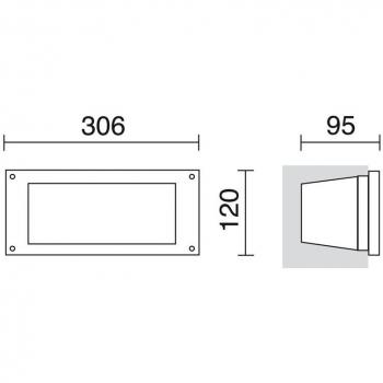 Lámpara de Pared Empotrable DUBLIN IP54 E27 ASIM Antracita
