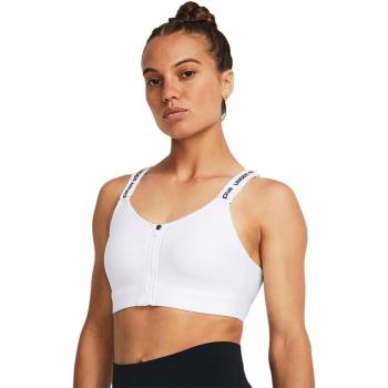Top de mujer Infinity High Zip 2.0 Bra Under Armour - Sujetador deportivo de alto soporte, color blanco, talla M/D-DD