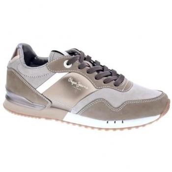 Pepe Jeans Women's London Gala Sneakers - Casual, Low Top, Beige/Brown