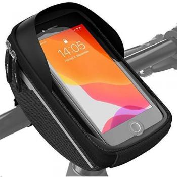 Velmia Bolsa para Manillar de Bicicleta - Soporte de móvil para Bicicleta, Ideal para navegación - Bolso para Manillar de Bicicleta, Funda de móvil para Bicicleta, Accesorios para Bicicleta