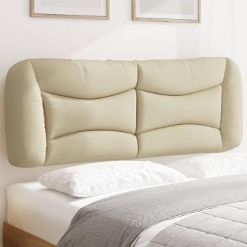 Cabecero de cama acolchado tela crema 140 cm Vidaxl Crema