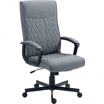Vinsetto Silla de Oficina Ergonómica Giratoria con Respaldo Alto, Altura e Inclinación Ajustables, Tapizada en Polipiel, Carga Máxima 120 kg, 65x65