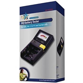 Universal Battery Tester for AAA, AA, C, D, 9V and Button Cell Batteries - Black