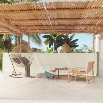Cortina lateral retráctil para patio 117x600 cm crema