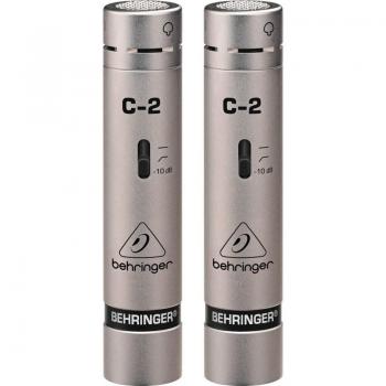 Behringer C-2 Kit de Micrófonos de Estudio - 2 Micrófonos Condensadores Cardioides con Estuche para Grabación Vocal y Instrumental