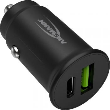 Cargador de Coche Ansmann CC230PD USB 30W, Salida máxima 3000 mA, 2 puertos USB (1x USB-A y 1x USB-C)
