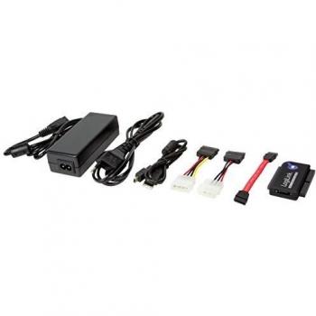 LogiLink - Adaptador USB 2.0 a IDE y SATA Cable con PSU, Negro