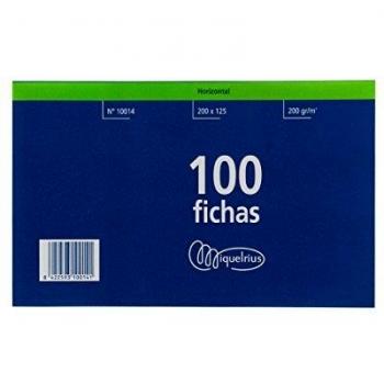 Miquelrius - Flashcards, 100 Fichas, Rayado Horizontal, Tarjetas para estudio, 125 x 200 mm