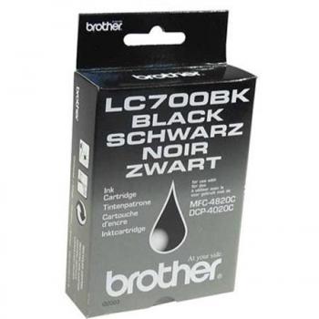 Cartucho de tinta negro Brother LC700BK - Compatible con impresoras Brother, capacidad de 400 páginas, tinta de alta calidad para impresión nítida y duradera