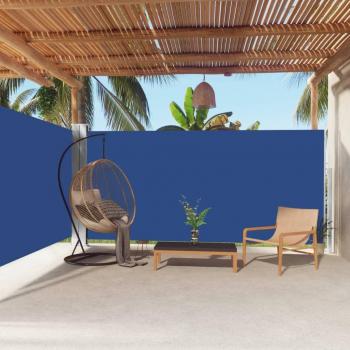 Toldo lateral retráctil azul 180x600 cm para el sol