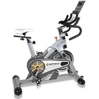 BH Fitness i.Spada Racing Dual WH930R bicicleta estática indoor cycling. Volante de inercia 20kg. Freno magnetico. Pedales mixtos SPD-trekking. Estructura reforzada. Monitor LCD. Ruedas de transporte.