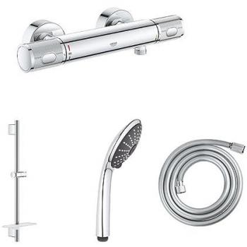 Mezclador de ducha termostático GROHE Precision Feel con teleducha Vitalio Joy 110 Massage de 3 chorros, barra de ducha y flexo de 175 cm