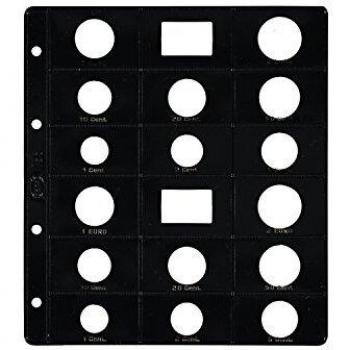 Pardo 75500 - Funda Opaca para Album de Monedas Euro, Negro, Paquete de 6