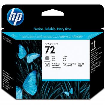 HP 72 C9380A Cabezal de Impresión HP DesignJet Gris y Negro Fotográfico, para Impresoras Plotter de Gran Formato T2300 eMFP, T1300, T1200, T1120, T1100, T1100 MFP, T795, T790, T770, T620, T610 y T600