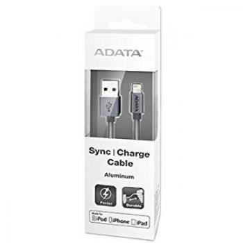 CABLE LIGHTNING A USB(A) ADATA ALUMINIO TITANIO 1m USB 2.0-A/Lightning