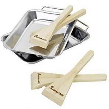 LANDMANN 13711- Pan Accesorios de barbacoa/grill, color: Plata, 18 cm x 12,7 cm x 2 cm, 2 piezas